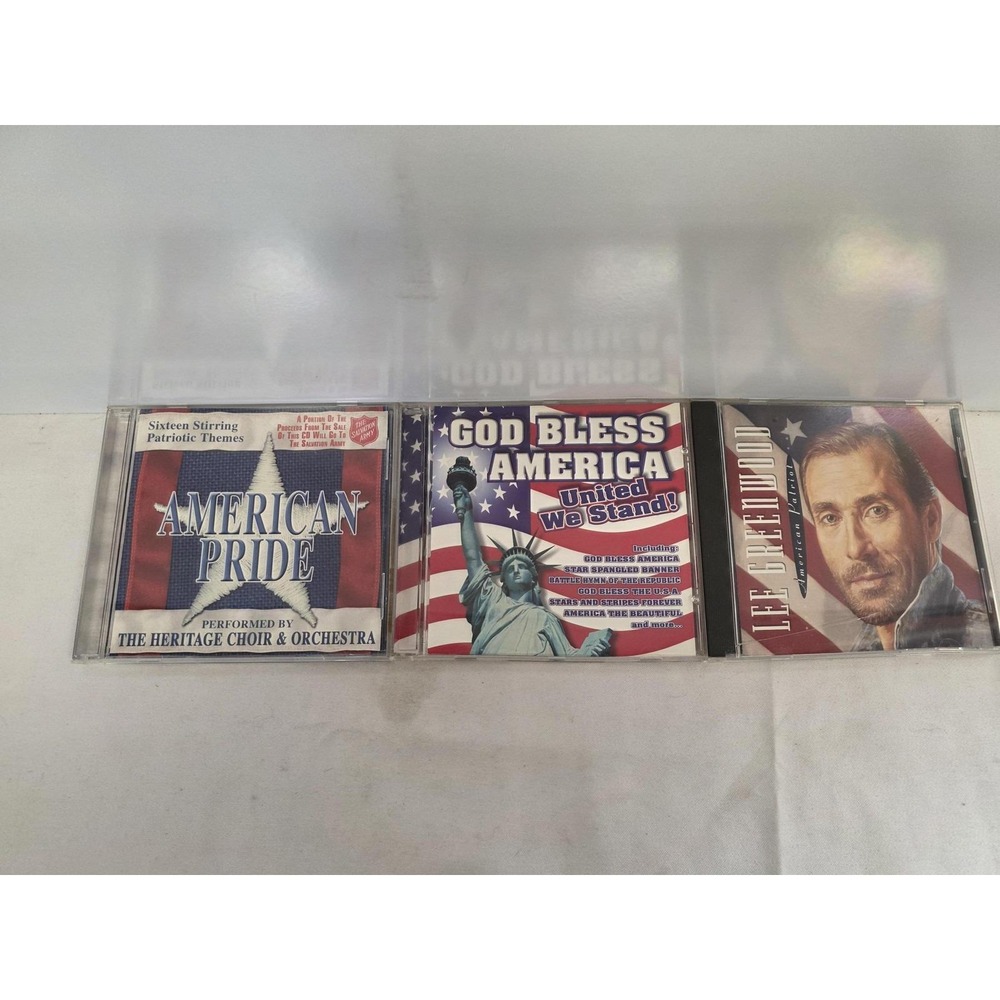 Patriotic 3 CD Lot Lee Greenwood American Patriot Pride God Bless America USA